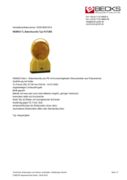 Herstellerartikelnummer: 3030190201810 WEMAS TL Bakenleuchte