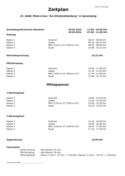 Zeitplan - MCC Spremberg