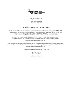 Dividendenbekanntmachung