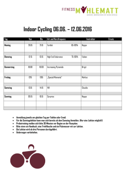 Indoor Cycling 30.05.2016