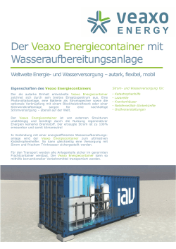 Der Veaxo Energiecontainer mit Wasseraufbereitungsanlage