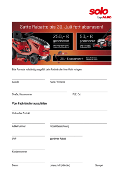 Vom Fachhändler auszufüllen - AL-KO
