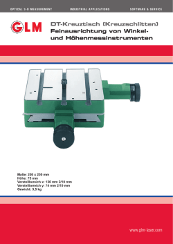 DT-Kreuztisch (Kreuzschlitten) Feinausrichtung von Winkel