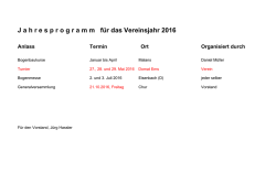 Jahresprogramm 2016