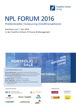 npl forum 2016 - Frankfurt School Verlag