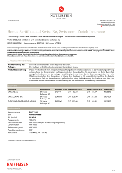 Bonus-Zertifikat auf Swiss Re, Swisscom, Zurich