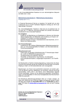 Bibliotheksmitarbeiterin / Bibliotheksmitarbeiters