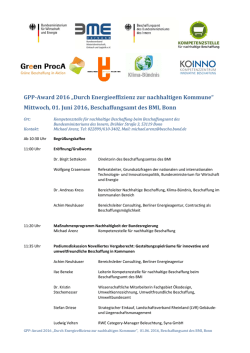 GPP-Award 2016 &bdquo;Durch Energieeffizienz zur