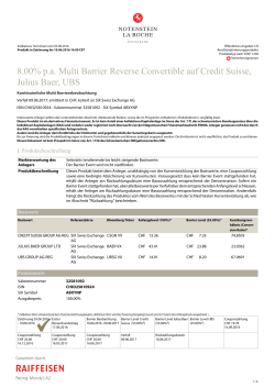 8.00% pa Multi Barrier Reverse Convertible auf Credit Suisse, Julius