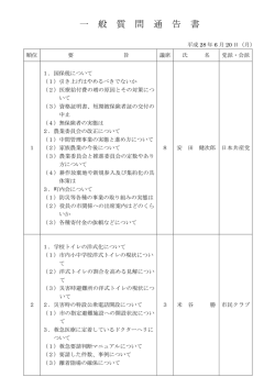 一 般 質 問 通 告 書
