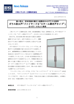 ガラス防火戸「ファイヤードS“スチール開き戸タイプ”」