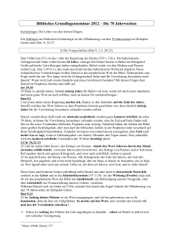 Biblisches Grundlagenseminar 2012 &ndash; Die 70