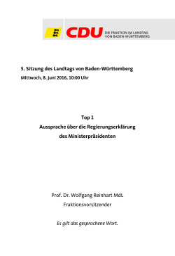 2016-08-06 FV Reinhart Erwiderung zur Regierungserklärung