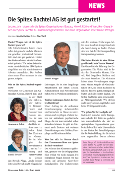 Die Spitex Bachtel AG ist gut gestartet! - gossauer-info