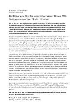 Pressemitteilung Filmperspektive, Tübingen, 8. Juni 2016