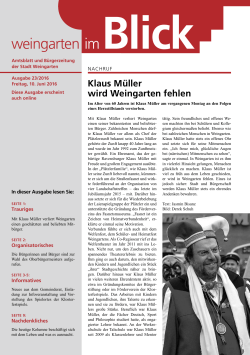Ausgabe 23/2016 - Weingarten im Blick
