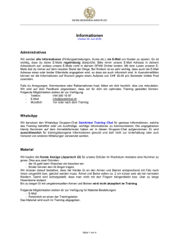 Informationen - Swiss Seishinkai Karate-Do