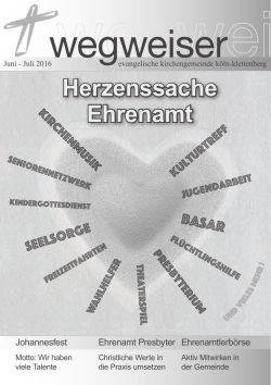 Heft vom Juni-Juli 2016 - Ev. Gemeinde Klettenberg