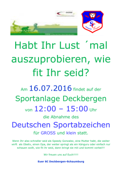 Habt Ihr Lust &acute;mal auszuprobieren, wie fit Ihr seid?