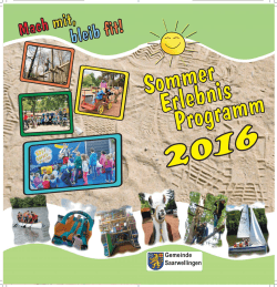 Sommer-Erlebnis-Programm 2016