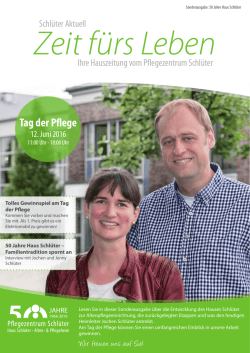 Hauszeitung Sonderausgabe 2016 Wir freuen uns