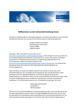 Infos zum Medizinstudium (de) - an der Universit&auml;t Duisburg