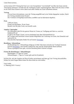 Info Mittagessen - Isaac Newton Schule