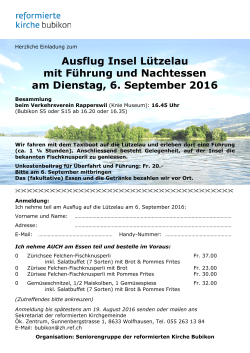 Anmeldeformular  - Reformierte Kirche Bubikon