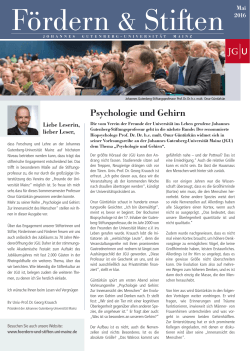 Ausgabe 7 – Mai 2016 - Fördern und Stiften