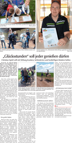 Bericht Straubinger Tagblatt - Glücksstunden Kinderstiftung