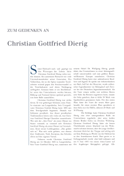 In Gedenken an Christian Gottfried Dierig