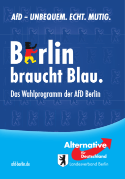 AfD – UNBEQUEM. ECHT. MUTIG. - afd-charlottenburg