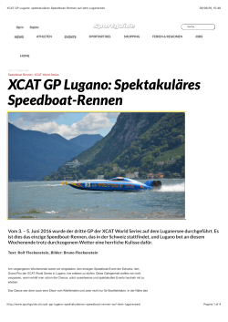 XCAT GP Lugano: Spektakuläres Speedboat