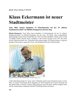 Klaus Eckermann ist neuer Stadtmeister