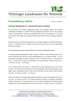 Pressemitteilung 129/2016 - Thüringer Landesamt für Statistik