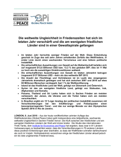 Die weltweite Ungleichheit in Friedenszeiten hat sich im letzten Jahr