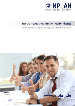 INPLAN-Webshop f&uuml;r den Au&szlig;endienst der &Ouml;ffentlichen