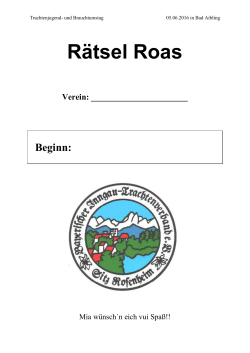 Rätsel Roas - Oberlandler Bad Aibling