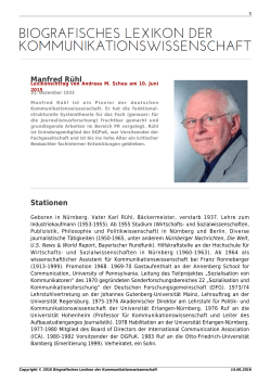 Manfred Rühl - Biografisches Lexikon der