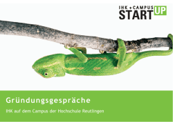 Gr&uuml;ndungsgespr&auml;che - Hochschule Reutlingen