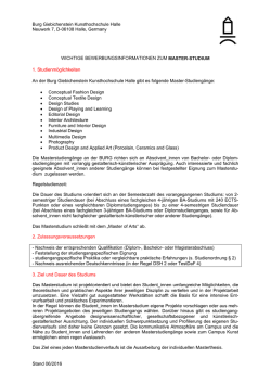 Informationen f&uuml;r Studienbewerber der