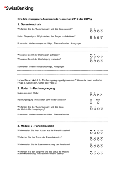 Ihre Meinung - SwissBanking
