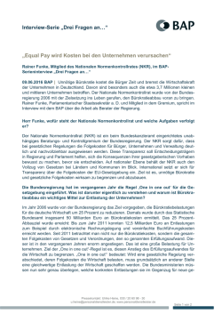 Interview-Serie &bdquo;Drei Fragen an&hellip;&ldquo; - Zeitarbeit