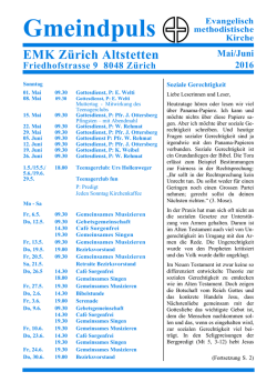 Gmeindpuls Mai-Juni 2016 - EMK Z&uuml;rich