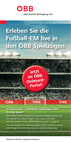 Erleben Sie die Fußball-EM live in den ÖBB Spielzügen