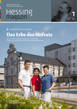 Hessing Magazin - Ausgabe 1/2016