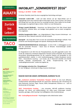 Infoblatt Sommerfest - &Ouml;sterreichisches Institut f&uuml;r tiergest&uuml;tzte