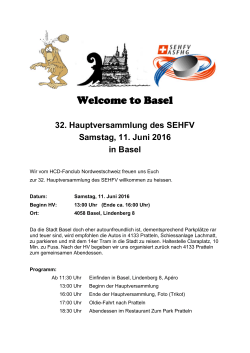 Welcome to Basel HV 2016 SEHFV