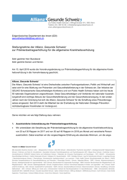 Herr Martin Muster - Allianz `Gesunde Schweiz`