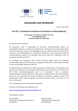 einladung zum workshop - Europäische Kommission
